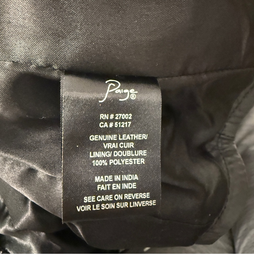 PAIGE Black Leather Moto Jacket XS - Picture 6 of 14